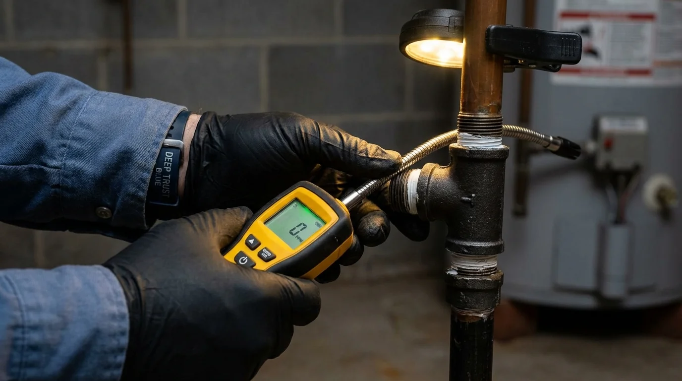 Gas leak detection with electronic sniffer by Johns Plumbing LLC in Elkridge