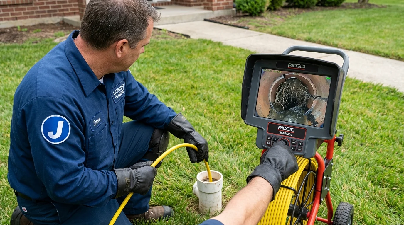 Sewer camera inspection being performed by Johns Plumbing LLC in Elkridge